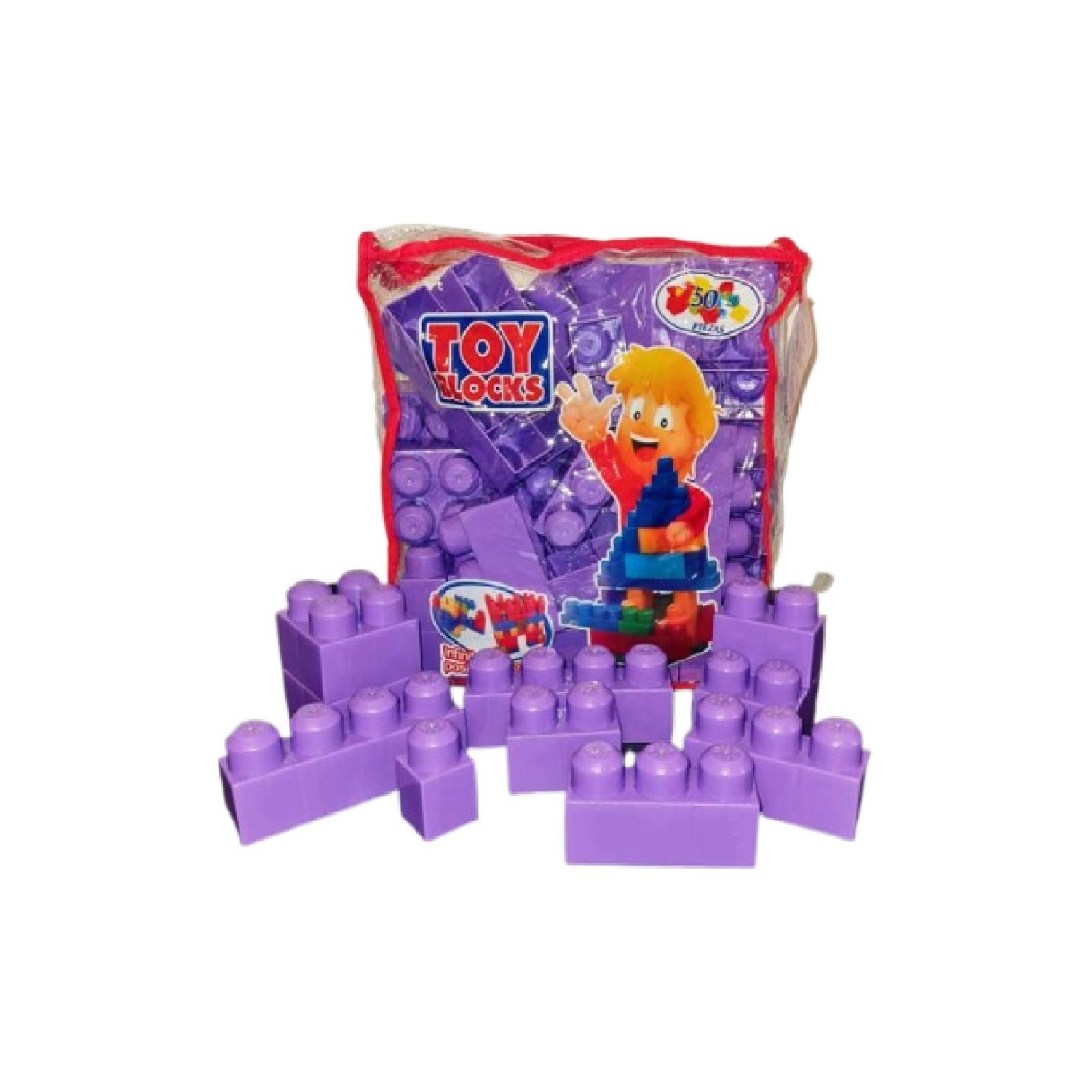 Bloques de Construcción Toy Blocks Morados 50 Piezas - Venta Internacional.