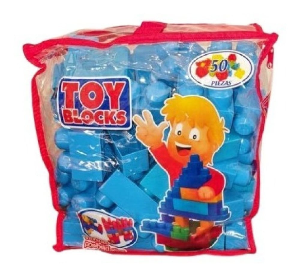 Foto 2 | Bloques de Construcción Toy Blocks Azul 50 Piezas - Venta Internacional