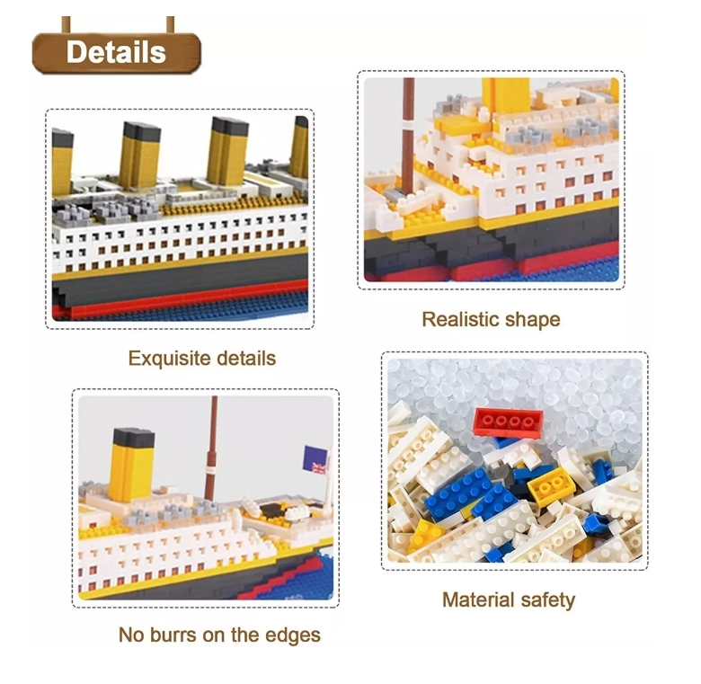 Foto 5 pulgar | Set de Construcción Titanic Modelo 3d 1860 Piezas con Caja - Venta Internacional