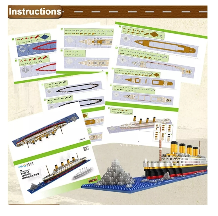 Foto 6 pulgar | Set de Construcción Titanic Modelo 3d 1860 Piezas con Caja - Venta Internacional
