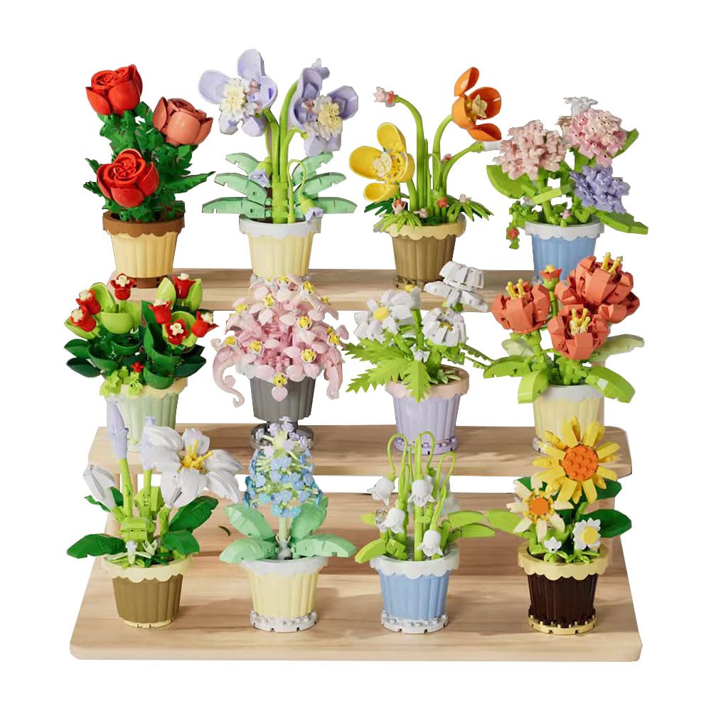 Bloque de Construcción Yeibobo! Juego de Flores Y Plantas de 12 Piezas - Venta Internacional