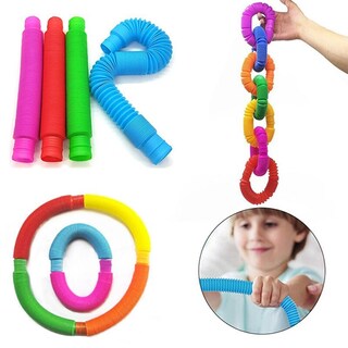Foto 3 | Juguetes Sensoriales para Niños con TDAH - Tubos de Colores Elásticos - Venta Internacional