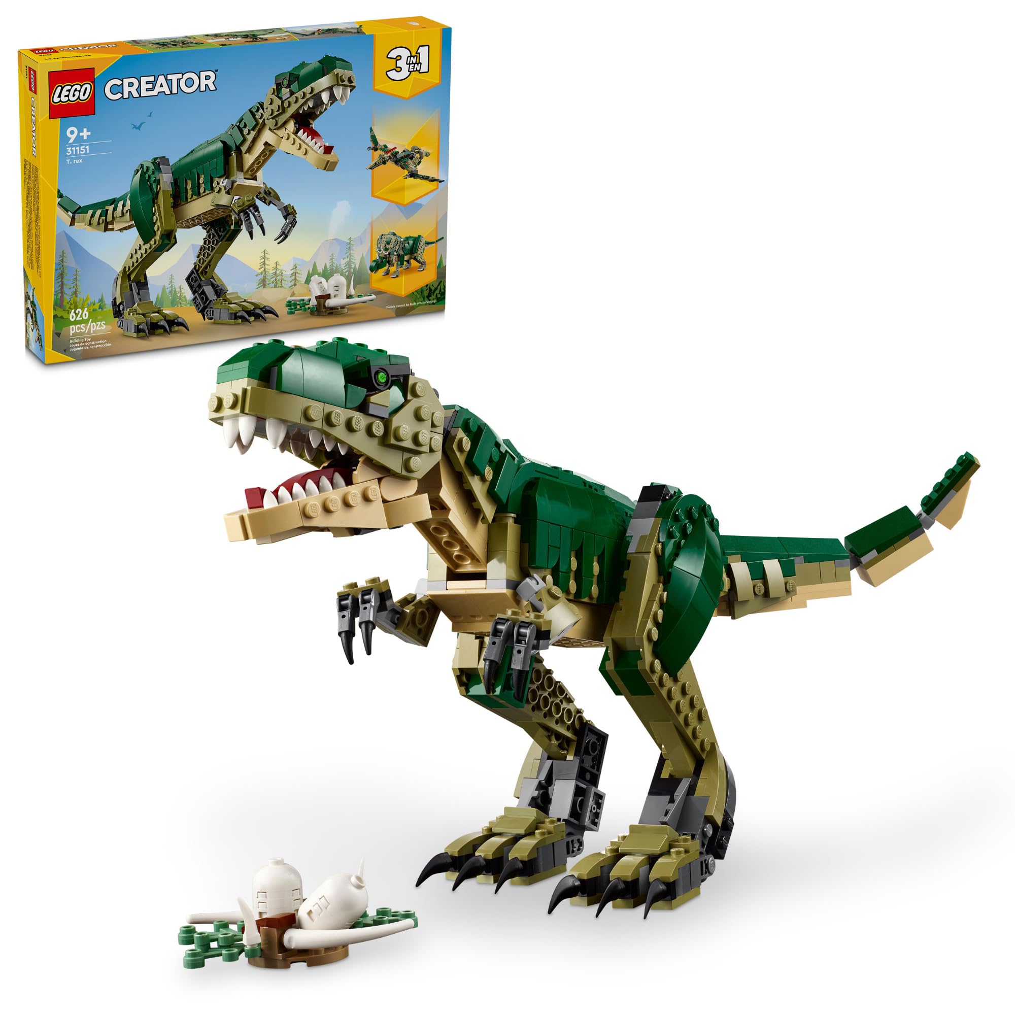 Juguete de Construcción LEGO Creator 3 En 1 T. Rex Triceratops Pterodactyl - Venta Internacional $1,639