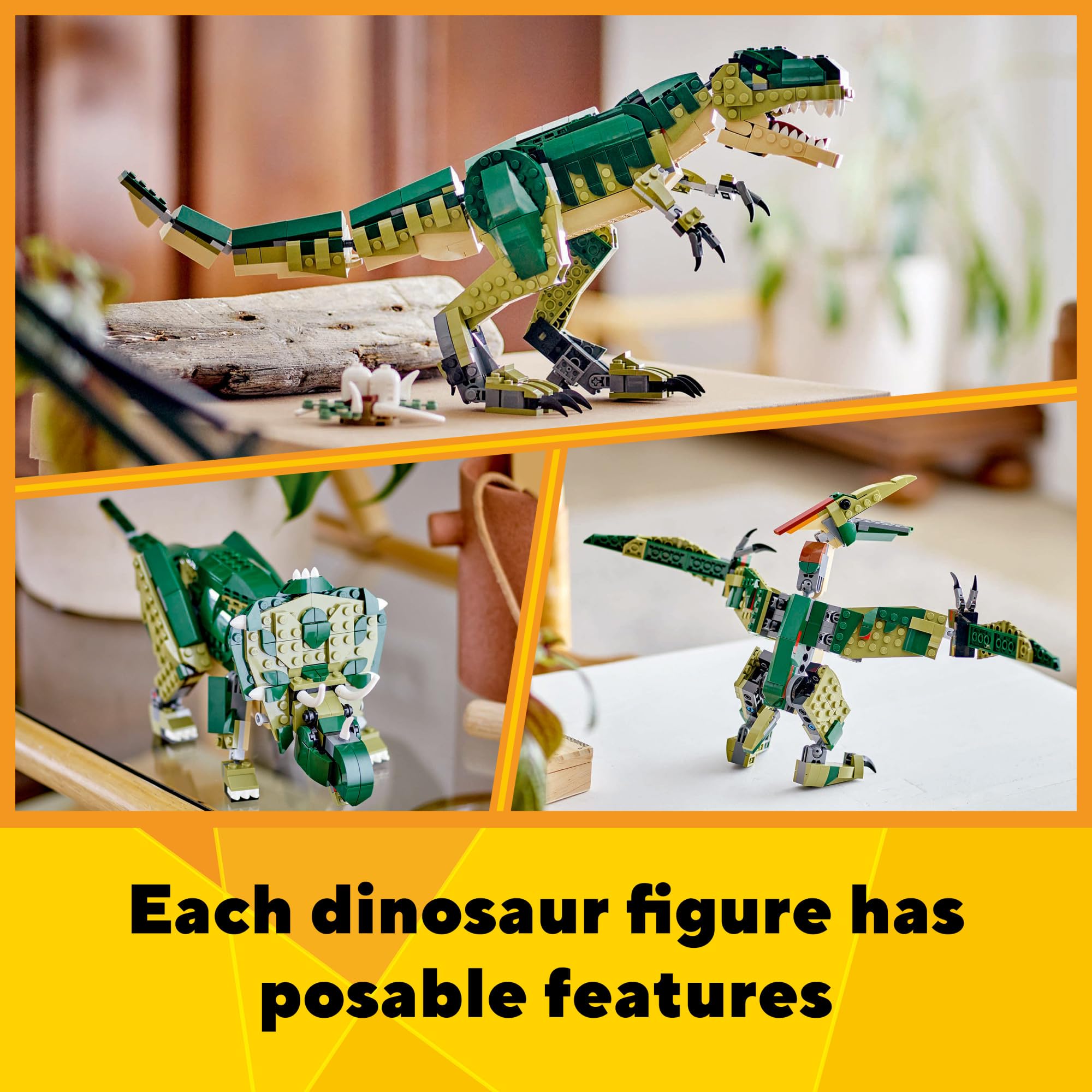 Foto 4 | Juguete de Construcción LEGO Creator 3 En 1 T. Rex Triceratops Pterodactyl - Venta Internacional