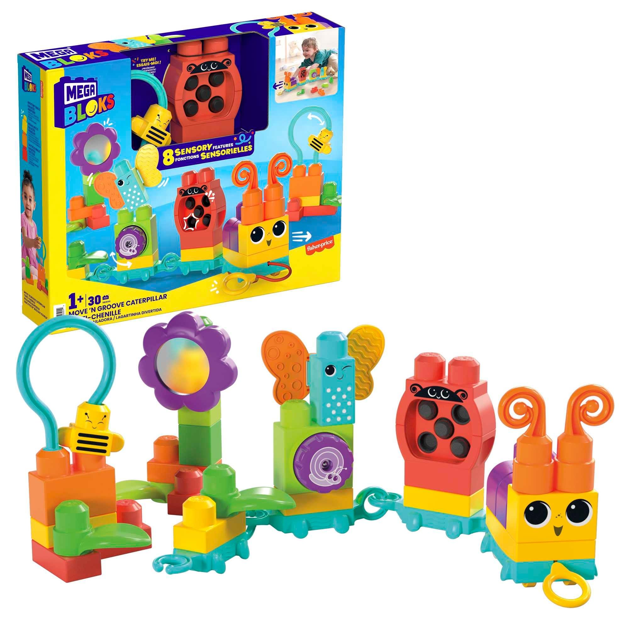 Juego De Juguetes Building Blocks Mega Bloks Move 'n Groove Caterpillar Train, 24 Piezas, Más De 1 Año - Venta In