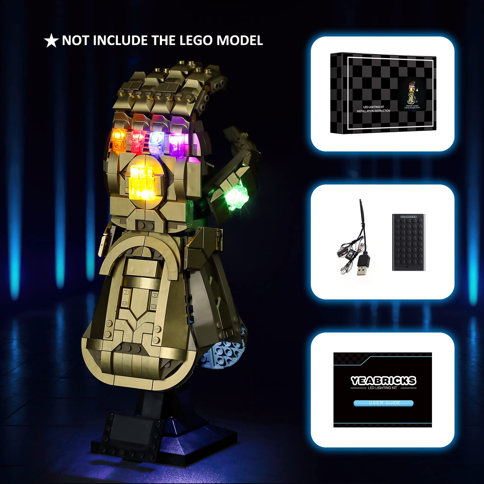 Foto 6 pulgar | Kit De Luces Led Yeabricks Para Lego Marvel Infinity Gauntlet 76191 - Venta Internacional.