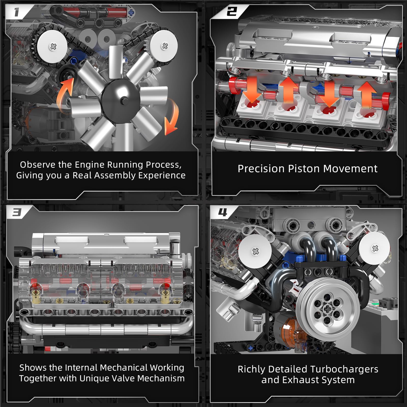 Foto 4 pulgar | Kit De Construcción Mould King V8 Engine 535 Piezas Con Mando A Distancia Para Coche - Venta Internacional.