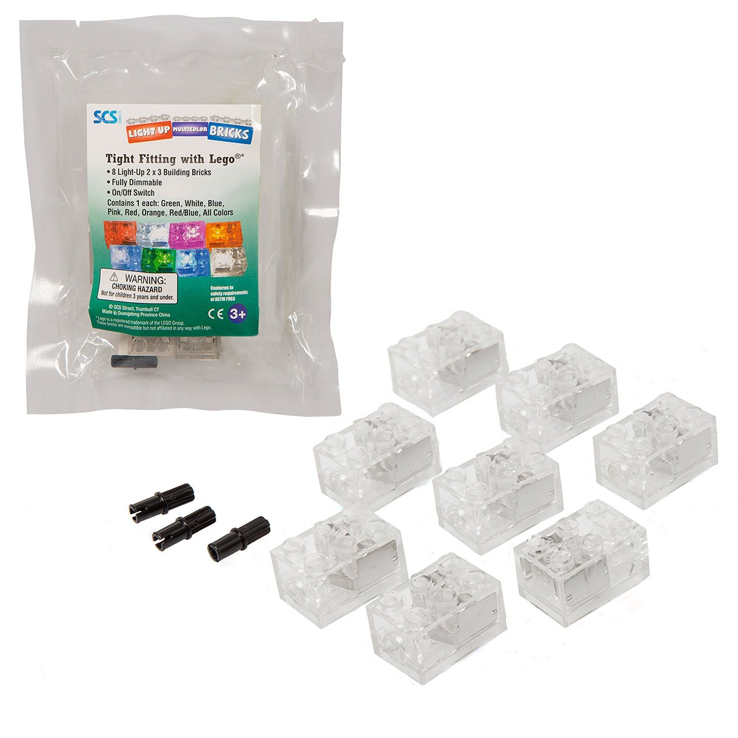 Juego De Bloques De Construcción Scs Direct Light Up, 8 Piezas (2 X 3) - Venta Internacional.