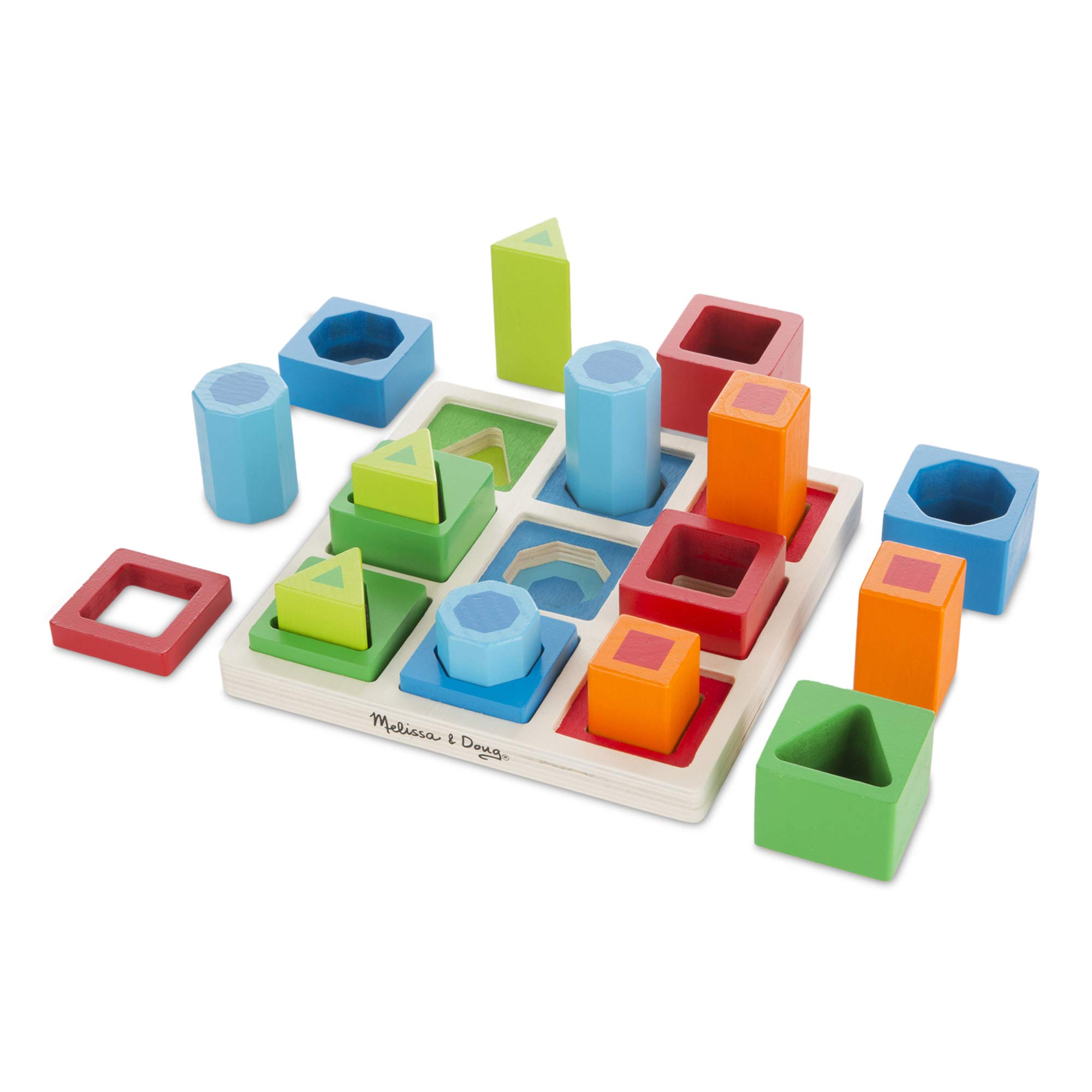 Set De Clasificación De Madera Con Forma De Melissa & Doug, Con 18 Bloques - Venta Internacional.