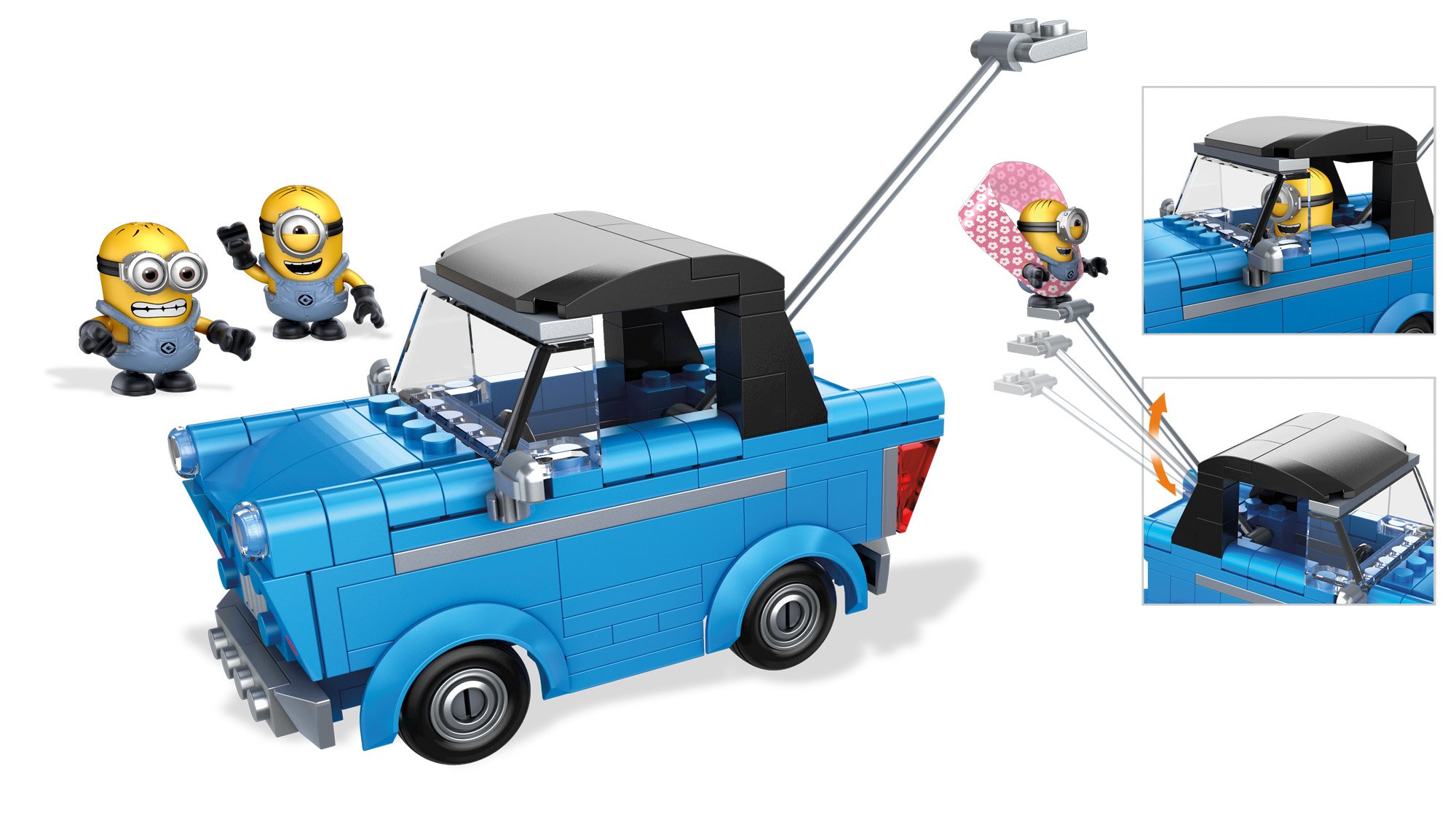 Foto 4 pulgar | Set de Juego Mega Bloks Despicable Me Motor Mischief con Coche y Personajes Intercambiables  - Venta Internacional