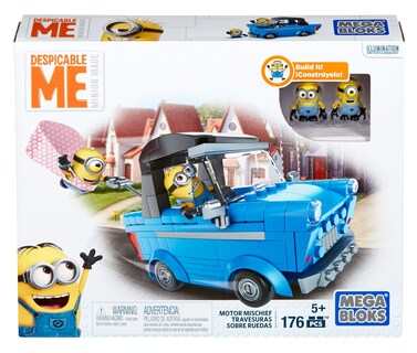 Foto 4 | Set de Juego Mega Bloks Despicable Me Motor Mischief con Coche y Personajes Intercambiables - Venta Internacional
