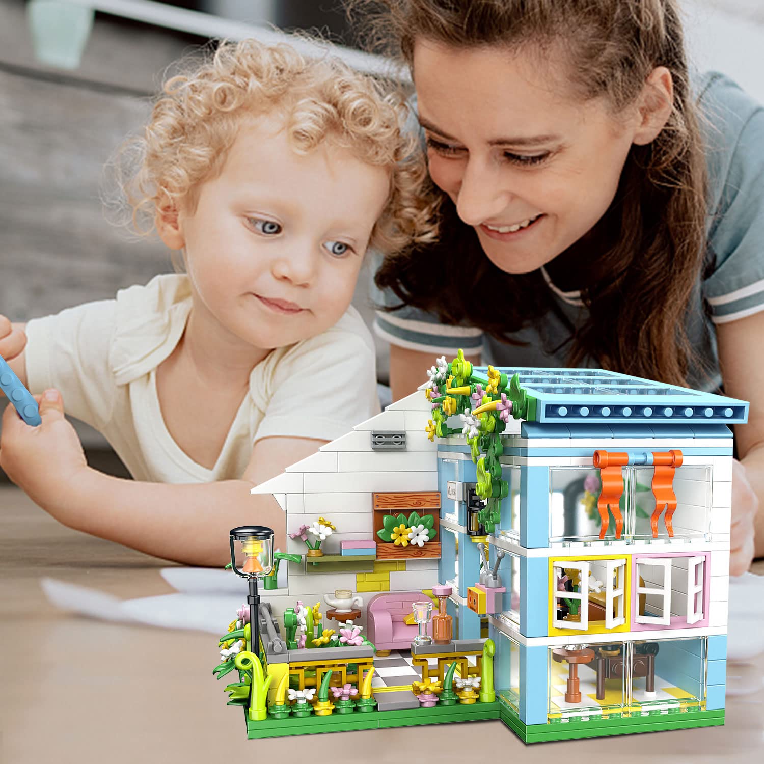 Foto 2 | Set De Bloques De Construcción Pinkbee Friends Flowers House Con Greenhou - Venta Internacional.