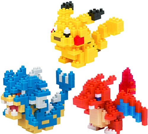 Paquete Nanoblock De 3 Sets: Gyarados, Charizard Y Pikachu - Venta Internacional.