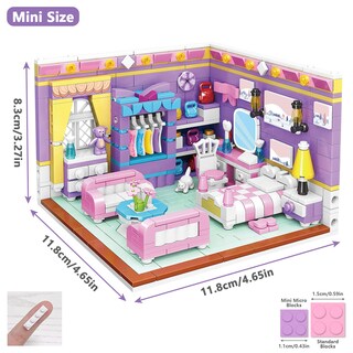 Foto 4 | Set De Bloques De Construcción Pinkbee Friends House Con Dormitorio Pequeño - Venta Internacional.