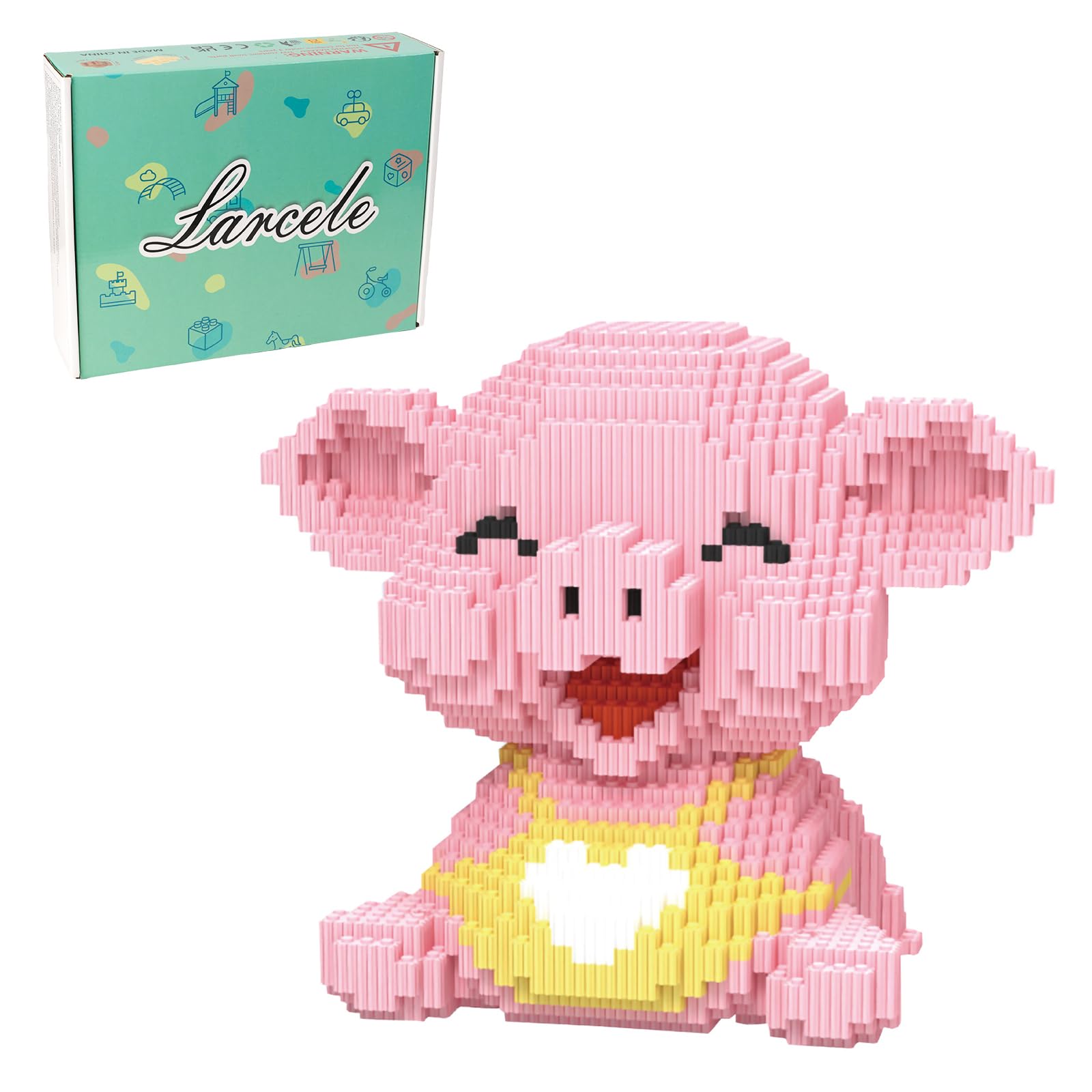 Building Blocks Larcele Micro Pig Pet Con 2034 Bloques Durante Más De 3 Años - Venta Internacional.