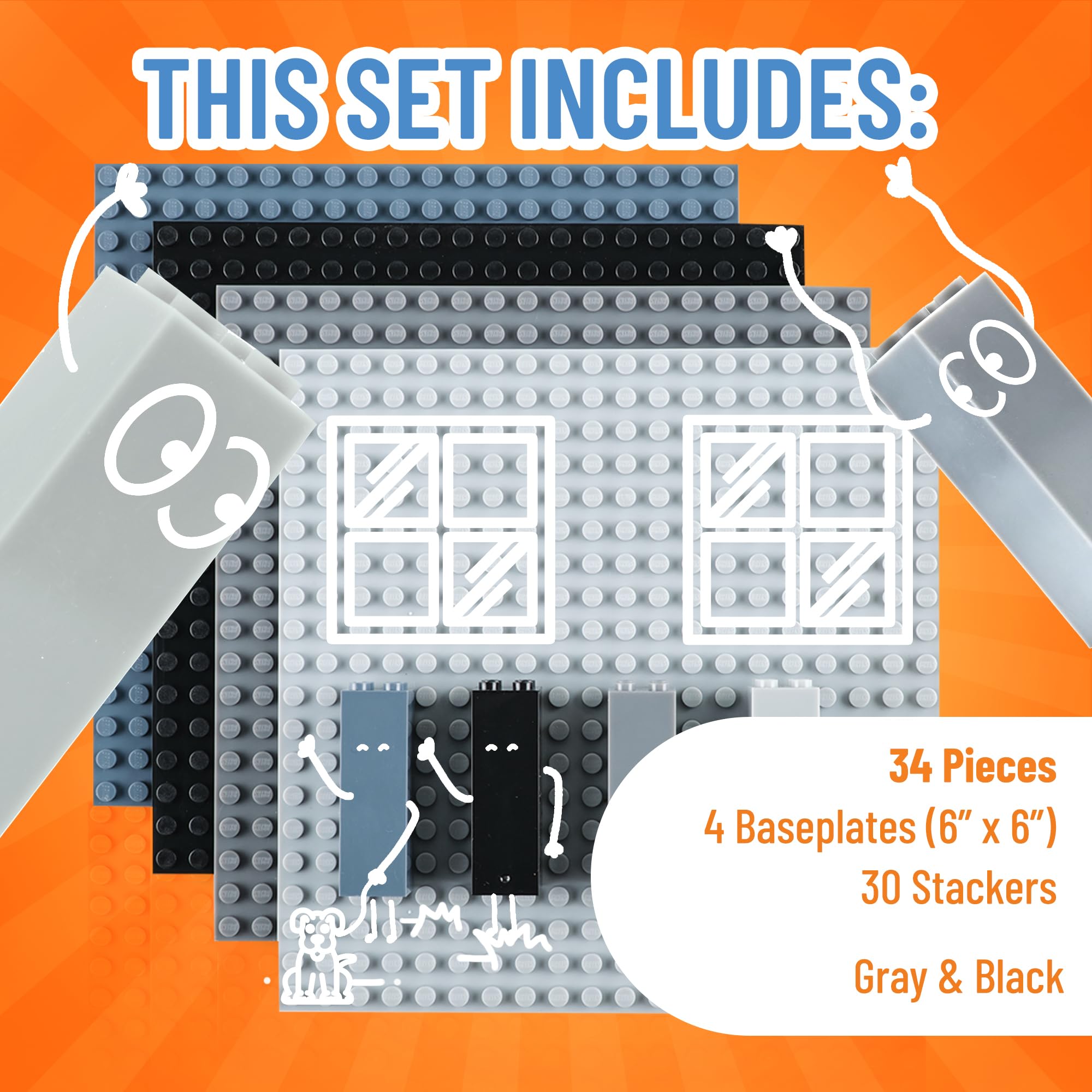 Foto 4 pulgar | Placas Base Strictly Briks Classic Apilables De 6 X 6 Pulgadas (paquete De 4) - Venta Internacional.