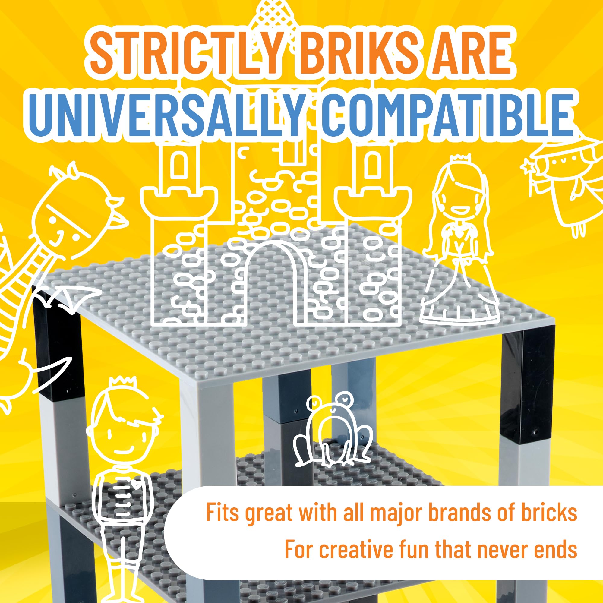 Foto 5 pulgar | Placas Base Strictly Briks Classic Apilables De 6 X 6 Pulgadas (paquete De 4) - Venta Internacional.