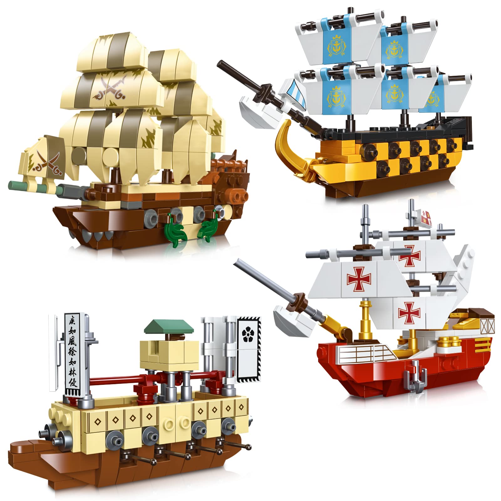 Set De Juguetes Con Bloques De Construcción, Barco Pirata Hms Victory, Con 664 Piezas - Venta Internacional.