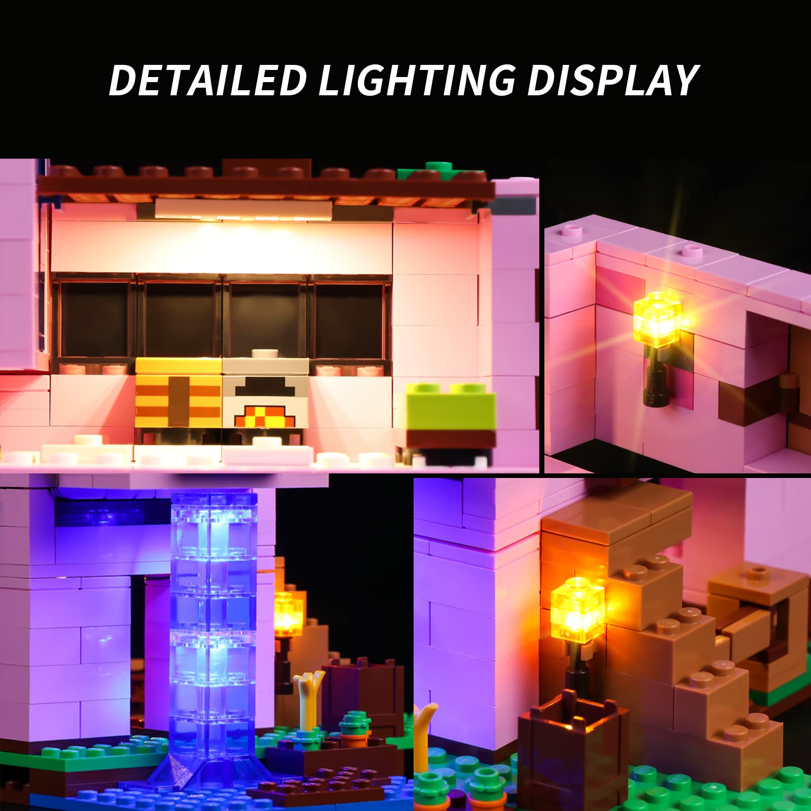 Foto 5 pulgar | Kit De Luces Led Rorliny Para Lego Minecraft The Pig House 21170 - Venta Internacional.