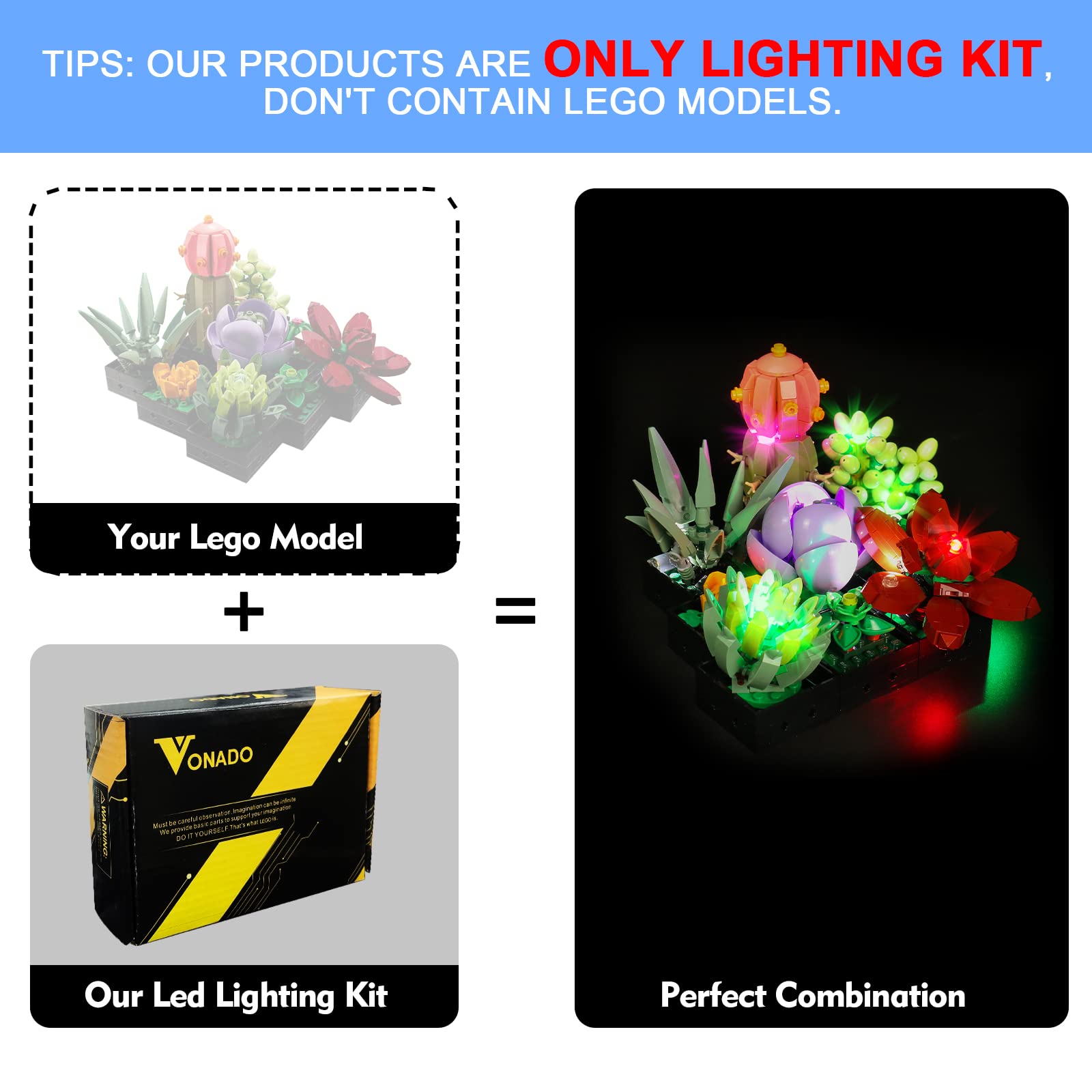 Foto 6 pulgar | Kit De Luces Led Vonado Para Lego Botanical Collection Succulent - Venta Internacional.