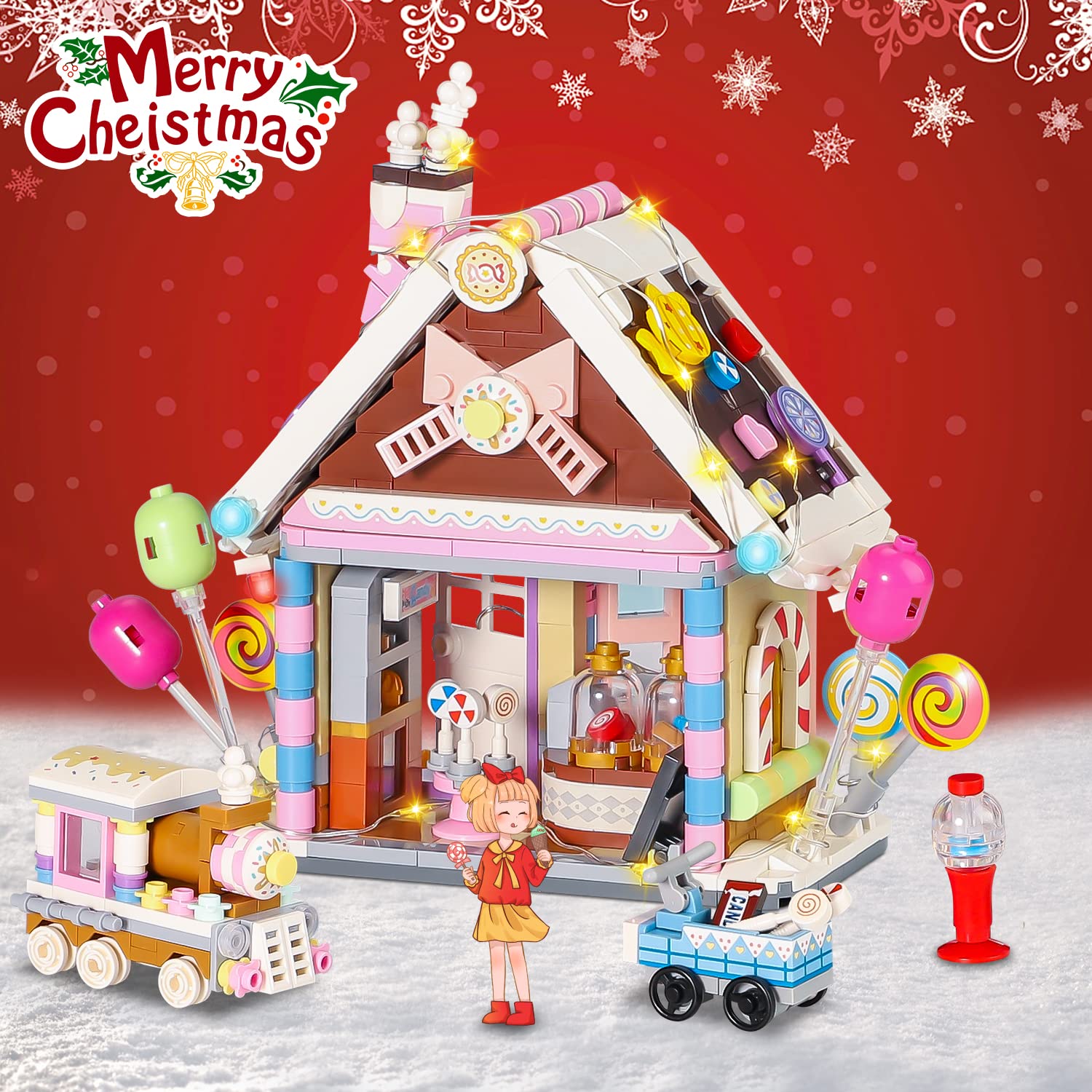 Foto 4 pulgar | Gingerbread House Pinkbee Christmas 2022 Con Tienda De Caramelos - Venta Internacional.