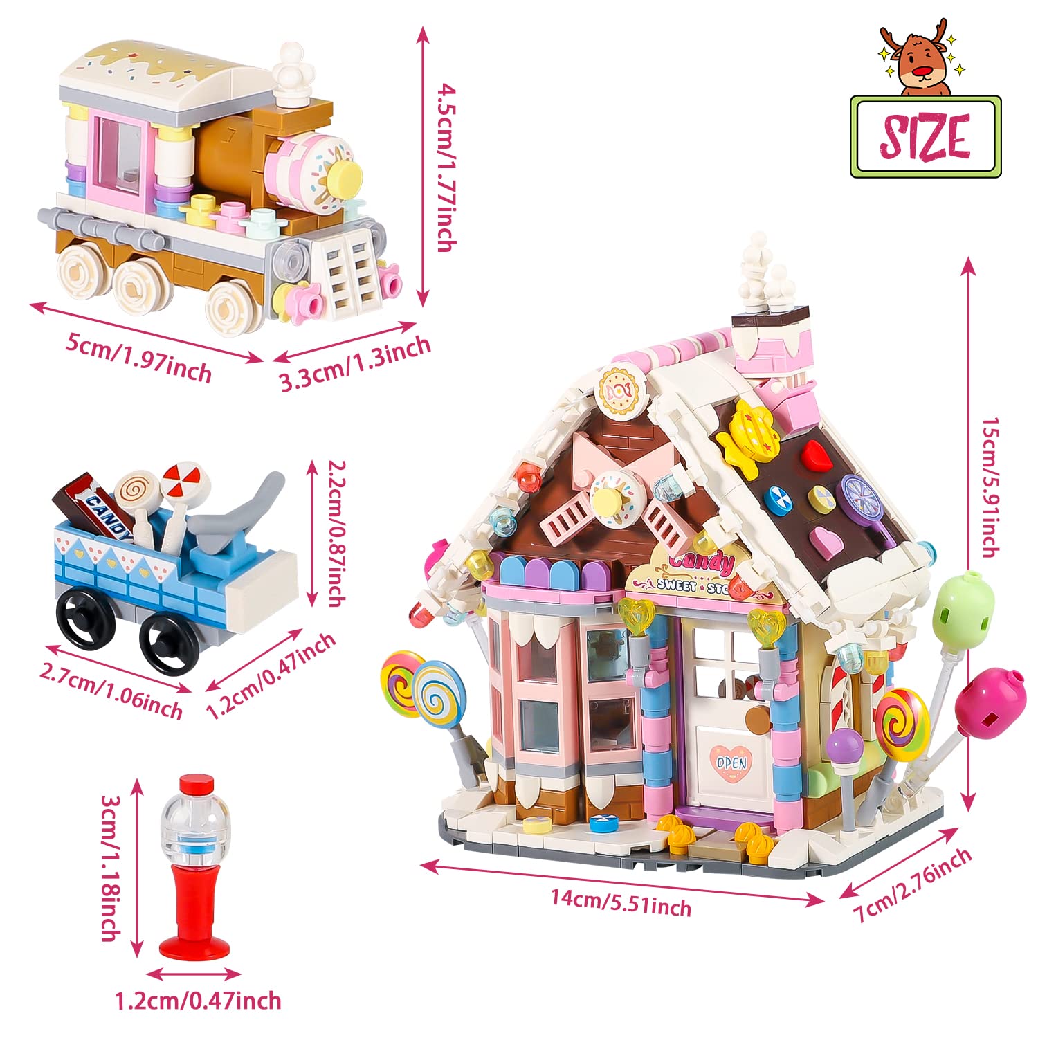 Foto 6 pulgar | Gingerbread House Pinkbee Christmas 2022 Con Tienda De Caramelos - Venta Internacional.