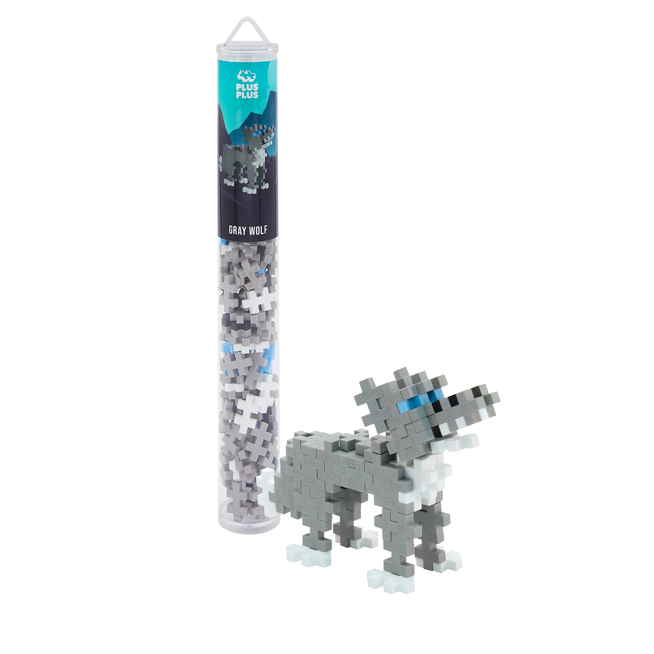 Minitubo Construction Toy Plus Plus, Diseño De Lobo Gris, 70 Unidades - Venta Internacional.