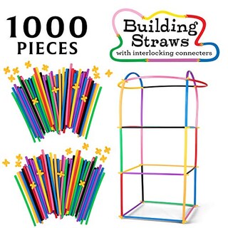 Foto 2 | Juego De Juguetes De Construcción, Pajitas Y Conectores Para Construcción, 1000 Piezas - Venta Internacional.