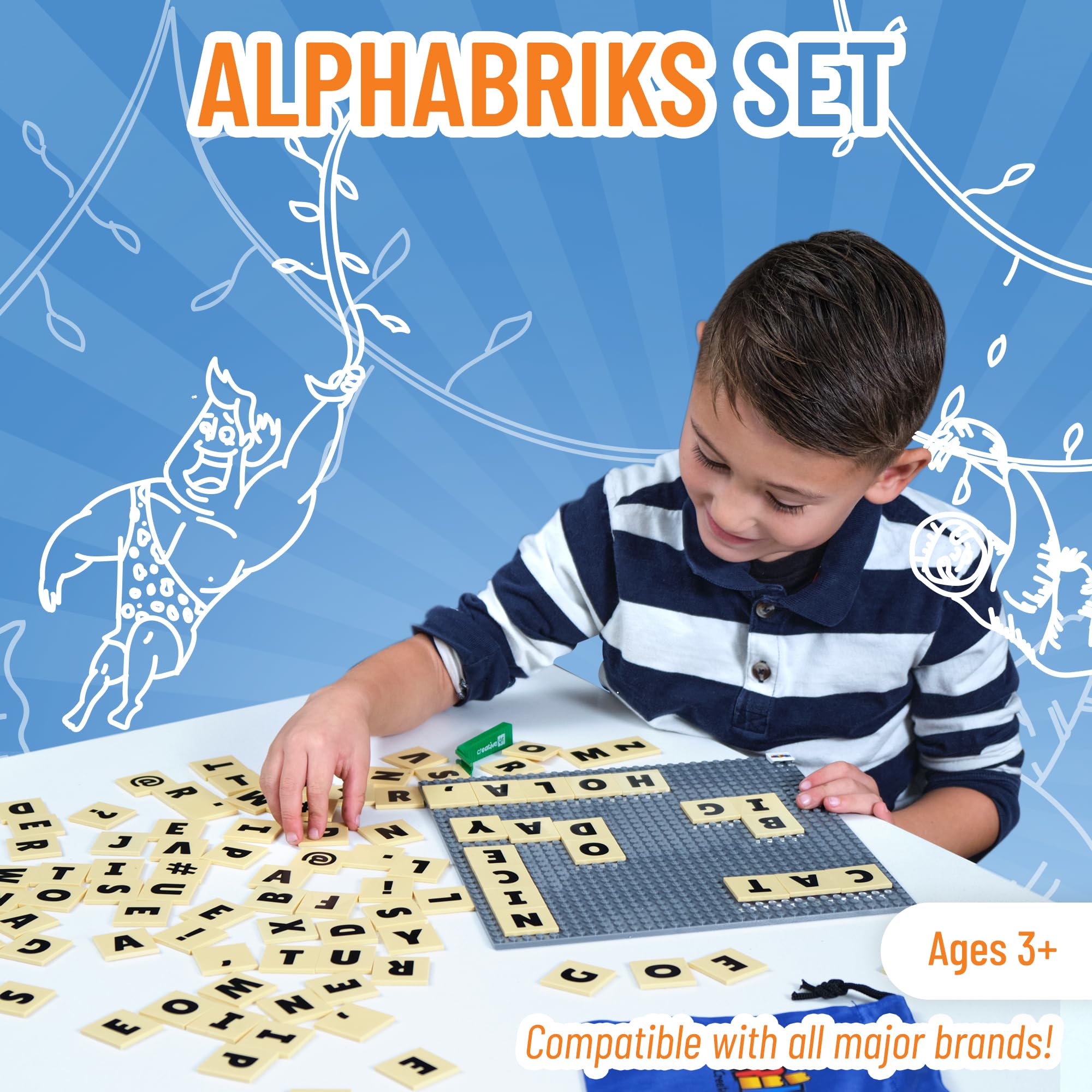 Foto 3 pulgar | Strictly Briks Alphabriks Con Placa Base Gris De 10 X 10 Pul - Venta Internacional.