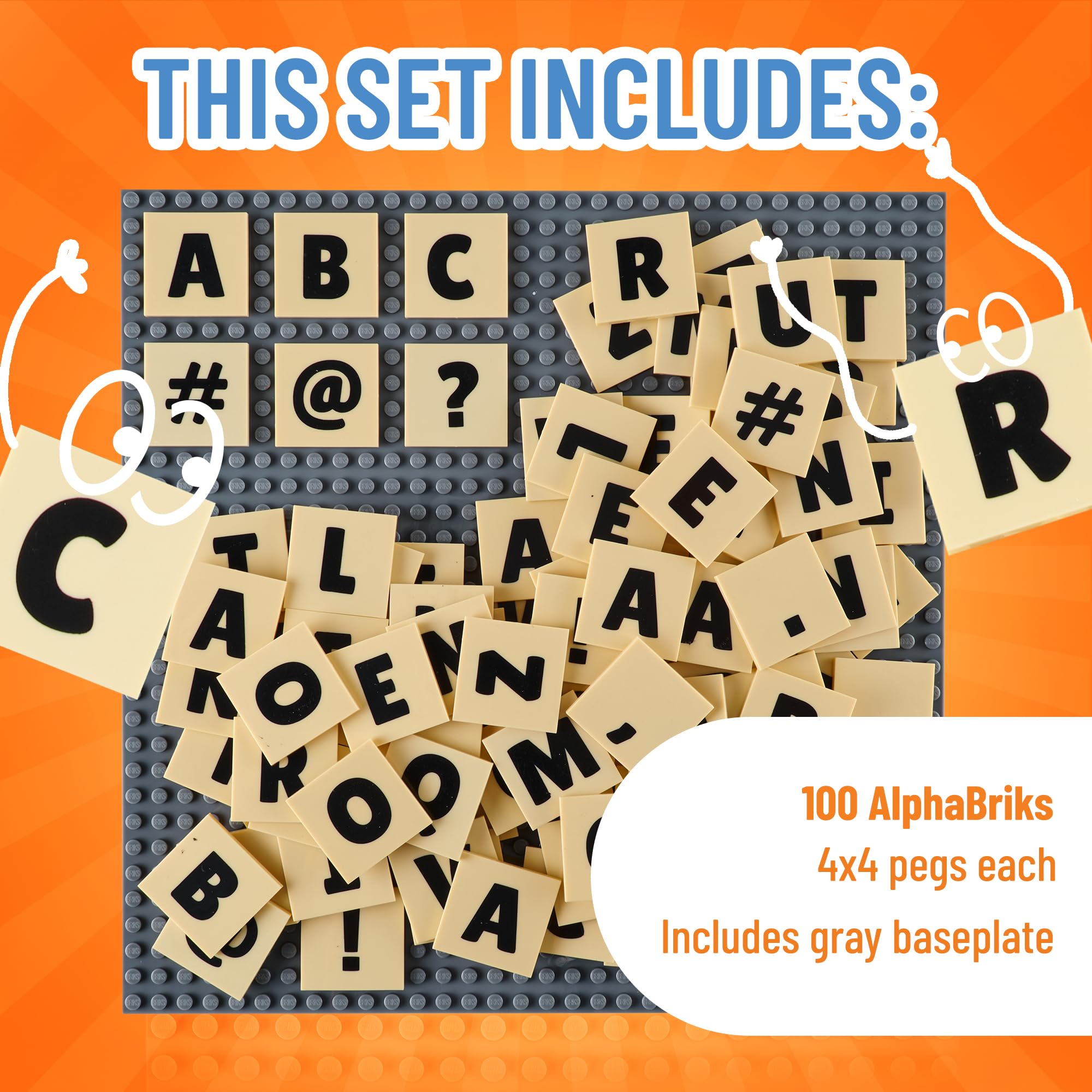 Foto 4 pulgar | Strictly Briks Alphabriks Con Placa Base Gris De 10 X 10 Pul - Venta Internacional.