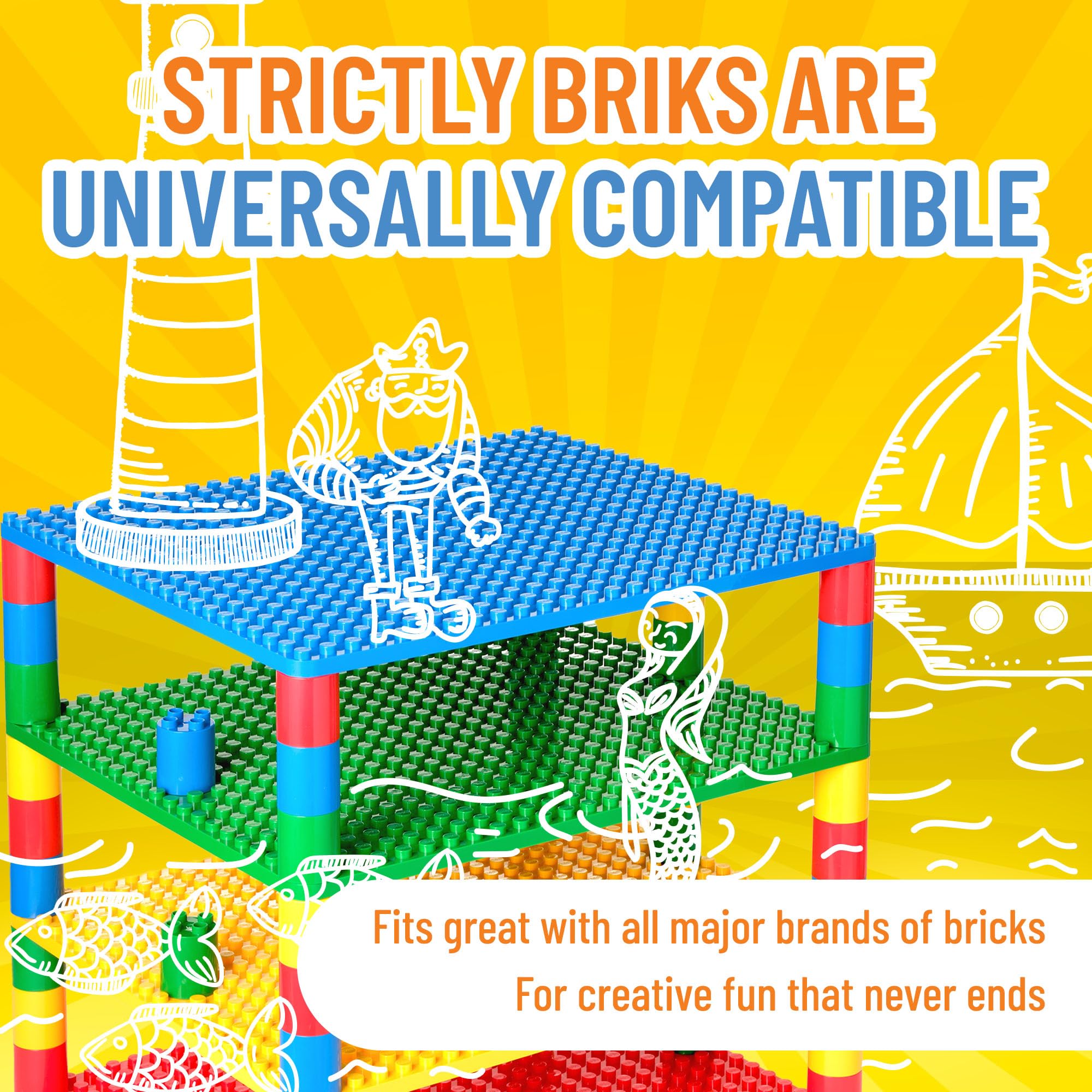Foto 4 | Placas Base De Construcción Strictly Briks Large Classic Con 48 Unidades - Venta Internacional.