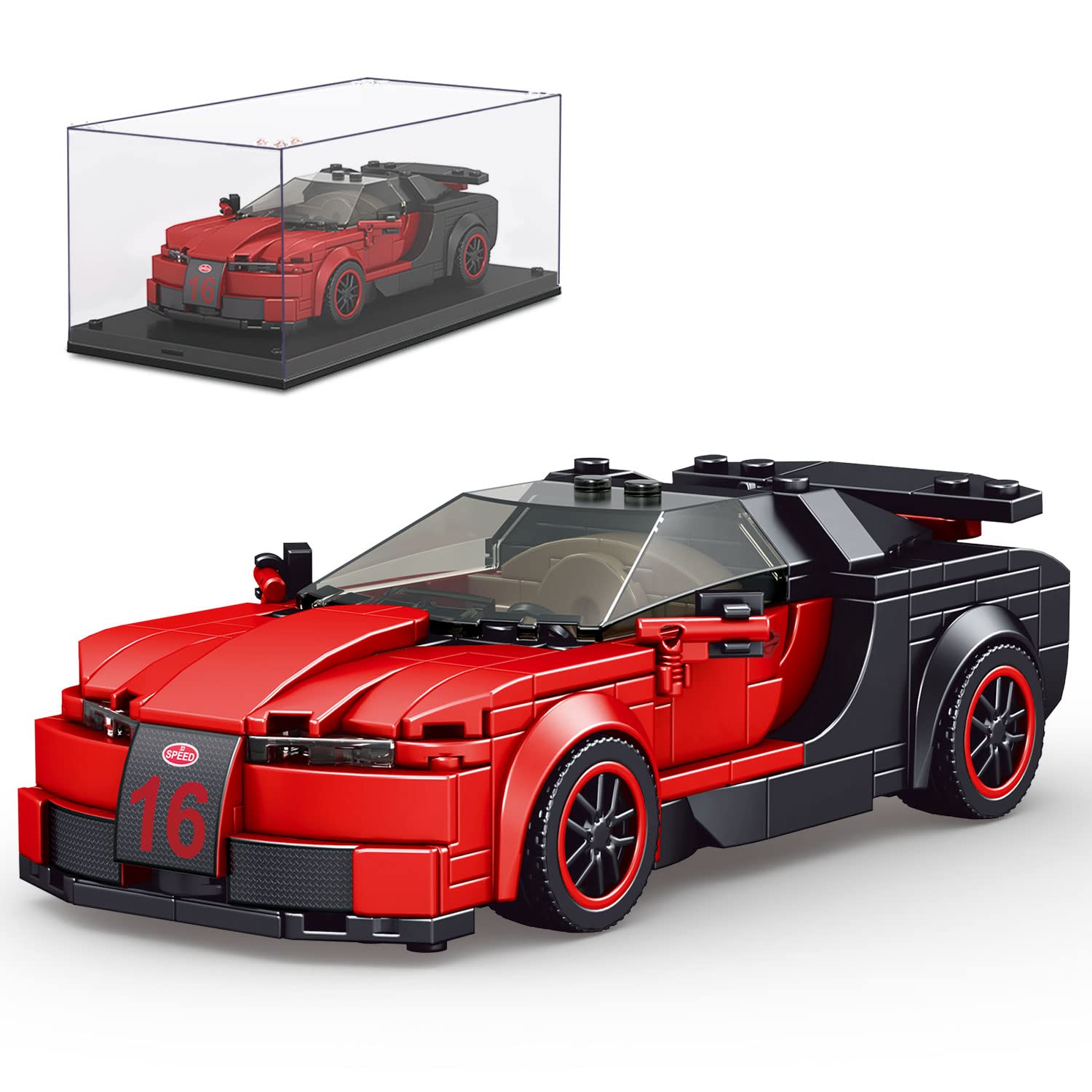 Set De Construcción De Coches De Juguete Mold King Bugatti Veyron Con Tapa Acrílica - Venta Internacional.