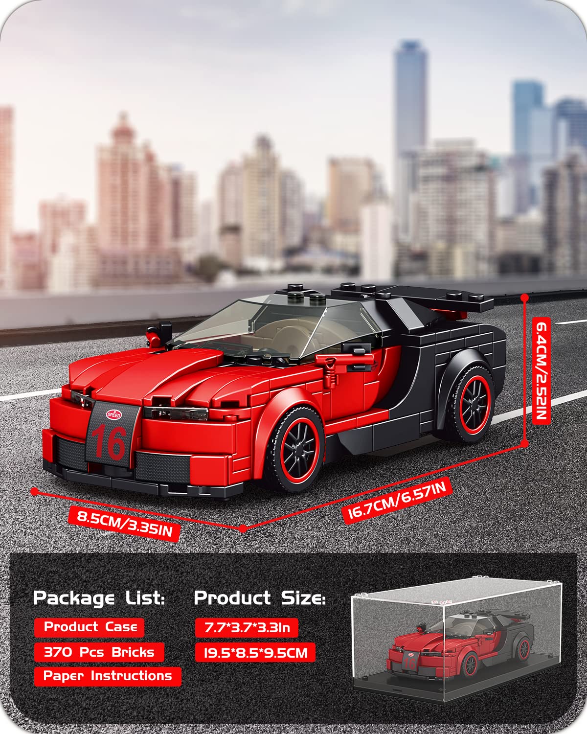Foto 7 pulgar | Set De Construcción De Coches De Juguete Mold King Bugatti Veyron Con Tapa Acrílica - Venta Internacional.