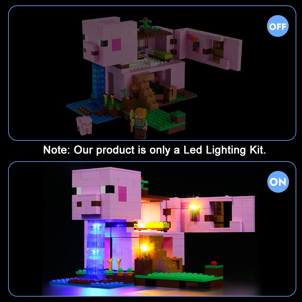 Foto 4 pulgar | Kit De Luces Led Vonado Para Lego Minecraft The Pig House 21170 - Venta Internacional.