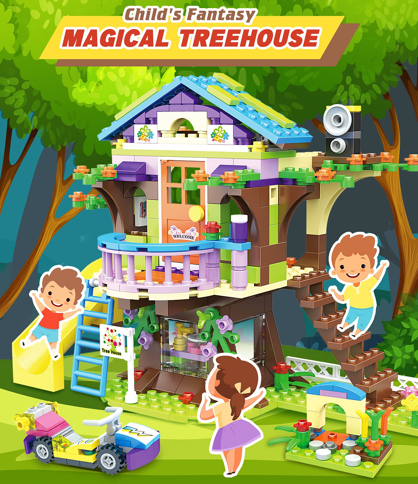 Foto 2 | Set De Bloques De Construcción Ep Exercise N Play Friends Tree House - Venta Internacional.