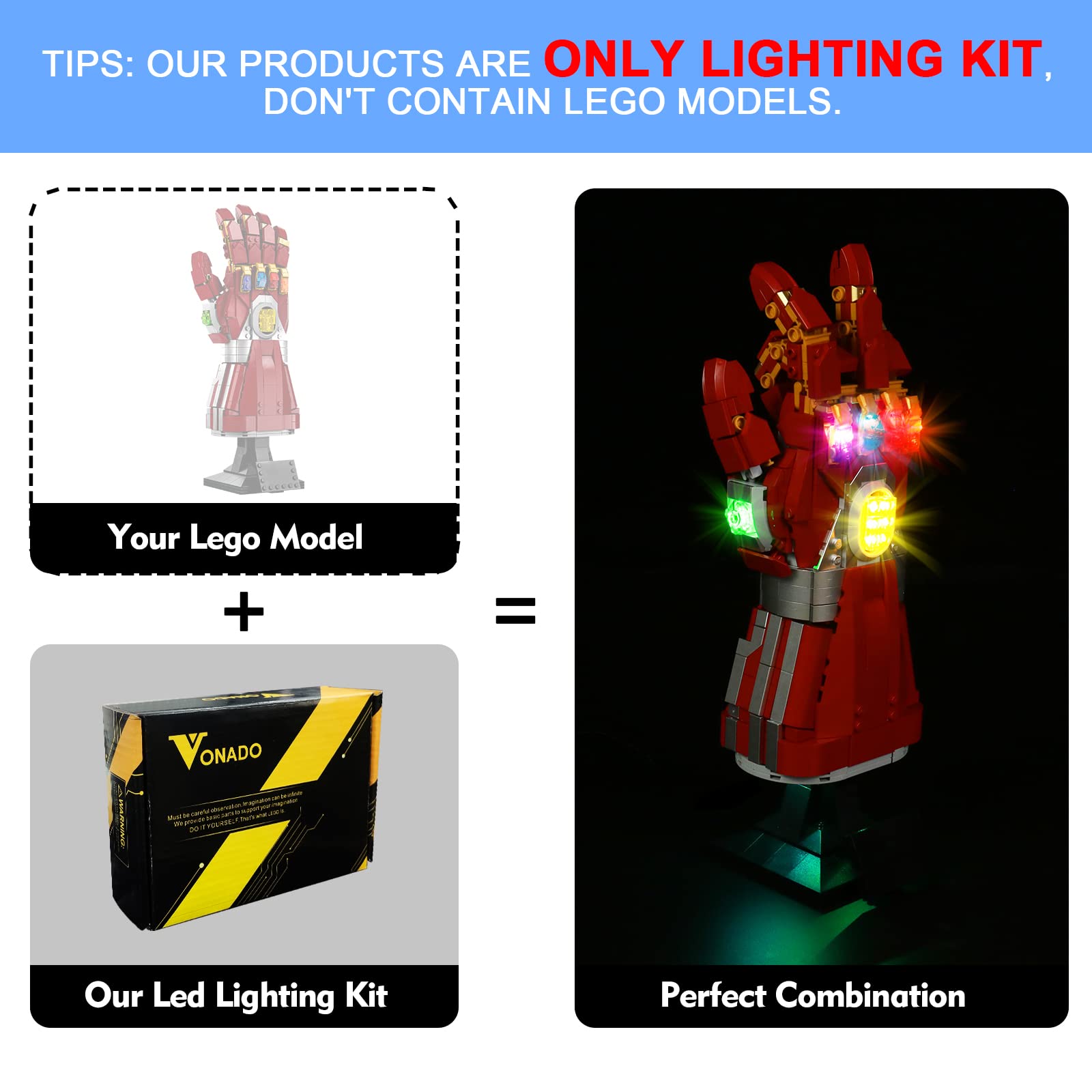 Foto 7 pulgar | Kit De Luces Led Para Lego Marvel Nano Gauntlet 76223 De Vonado - Venta Internacional.