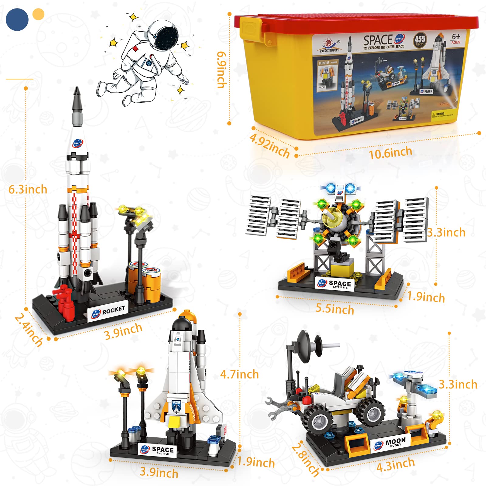 Foto 7 pulgar | Building Block Toy Ep Exercise N Play City Space Exploration - Venta Internacional.
