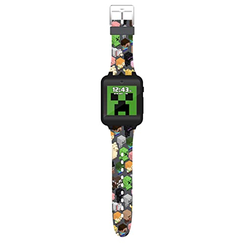 Foto 4 pulgar | Reloj Inteligente Accutime Minecraft Kids, Gris, Con Cámara Para Selfies Y Juego - Venta Internacional.