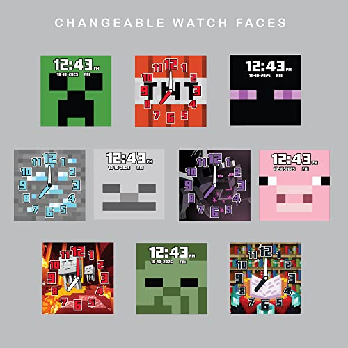 Foto 4 | Reloj Inteligente Accutime Minecraft Kids, Gris, Con Cámara Para Selfies Y Juego - Venta Internacional.