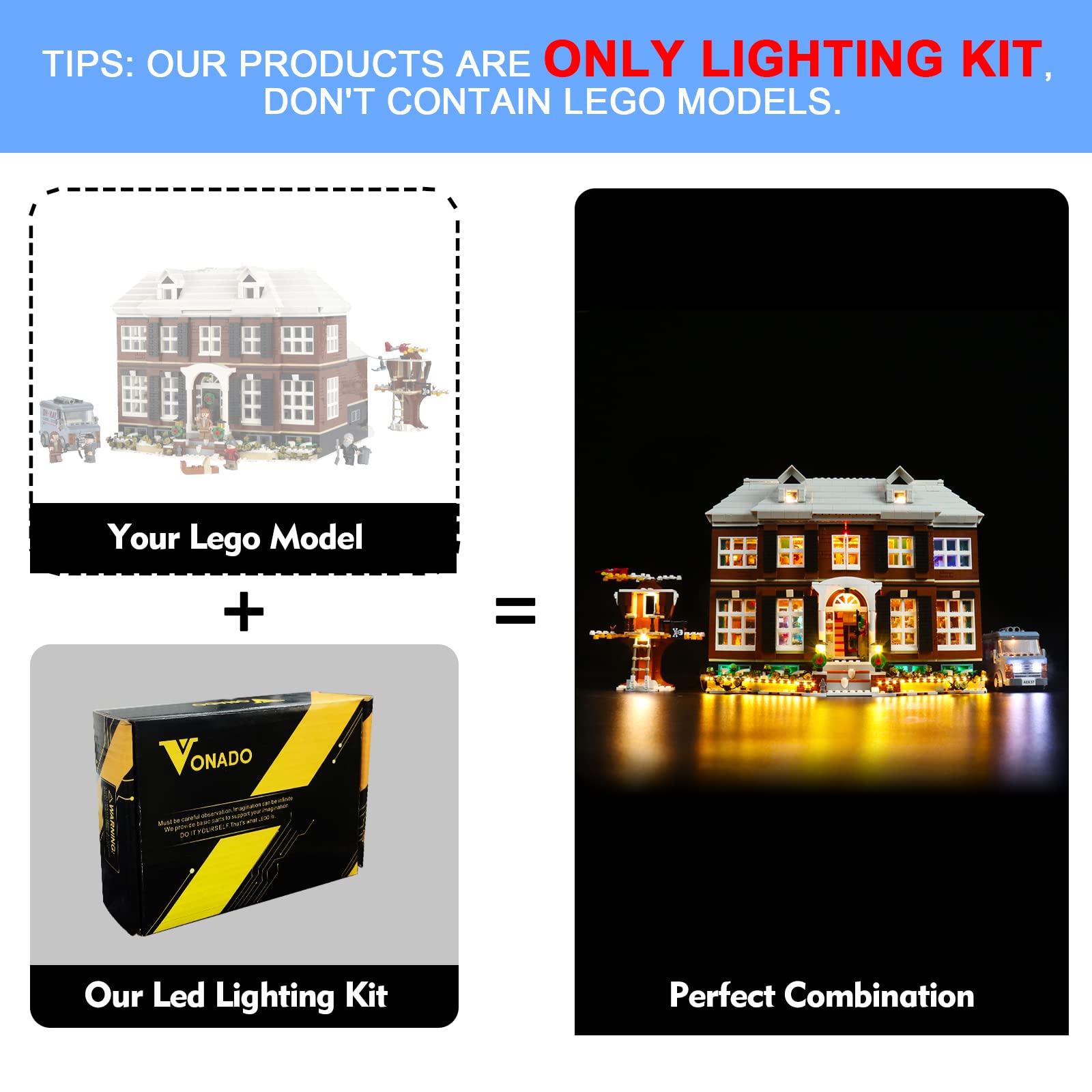 Foto 8 pulgar | Kit De Luces Led Vonado Para Lego Home Alone 21330 Building Set - Venta Internacional.