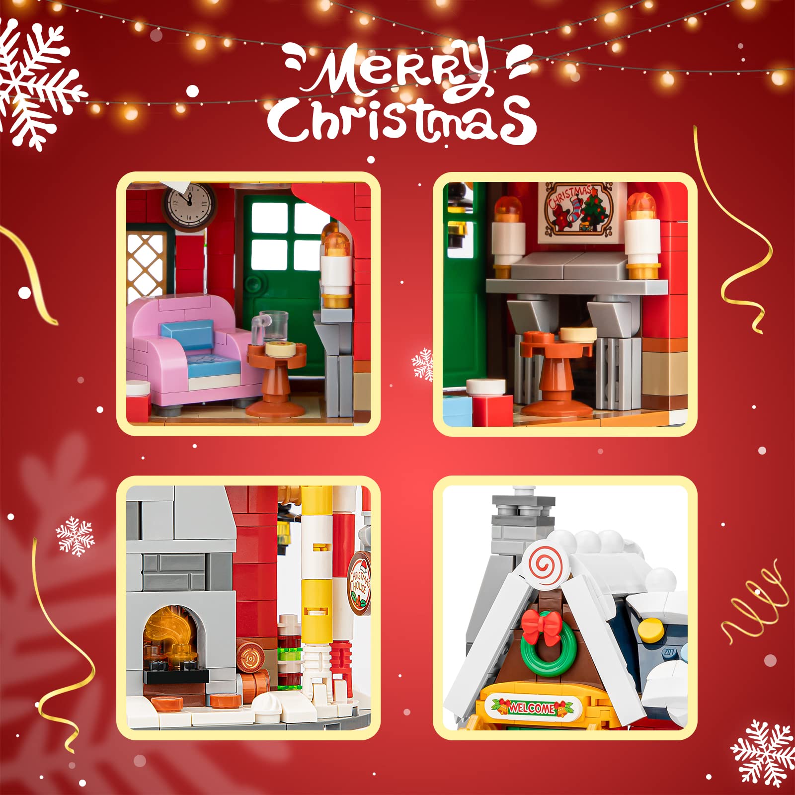Foto 4 pulgar | Juego De Bloques De Construcción Newabwn Christmas House 788 Piezas De 6 A 12 Años - Venta Internacional.