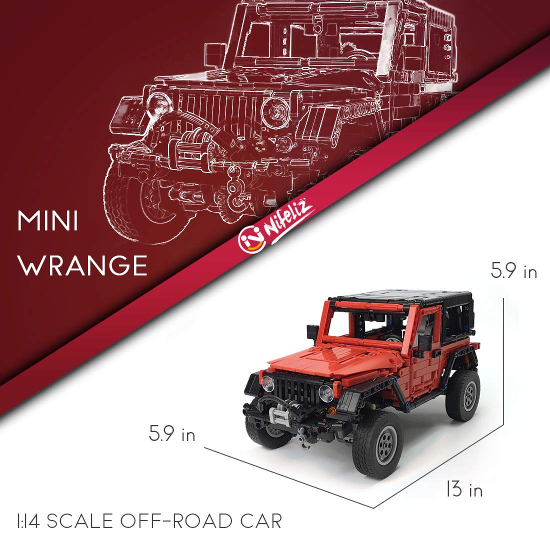 Foto 3 pulgar | Building Block Toy Nifeliz Mini Off-road Car Wrange Moc - Venta Internacional.