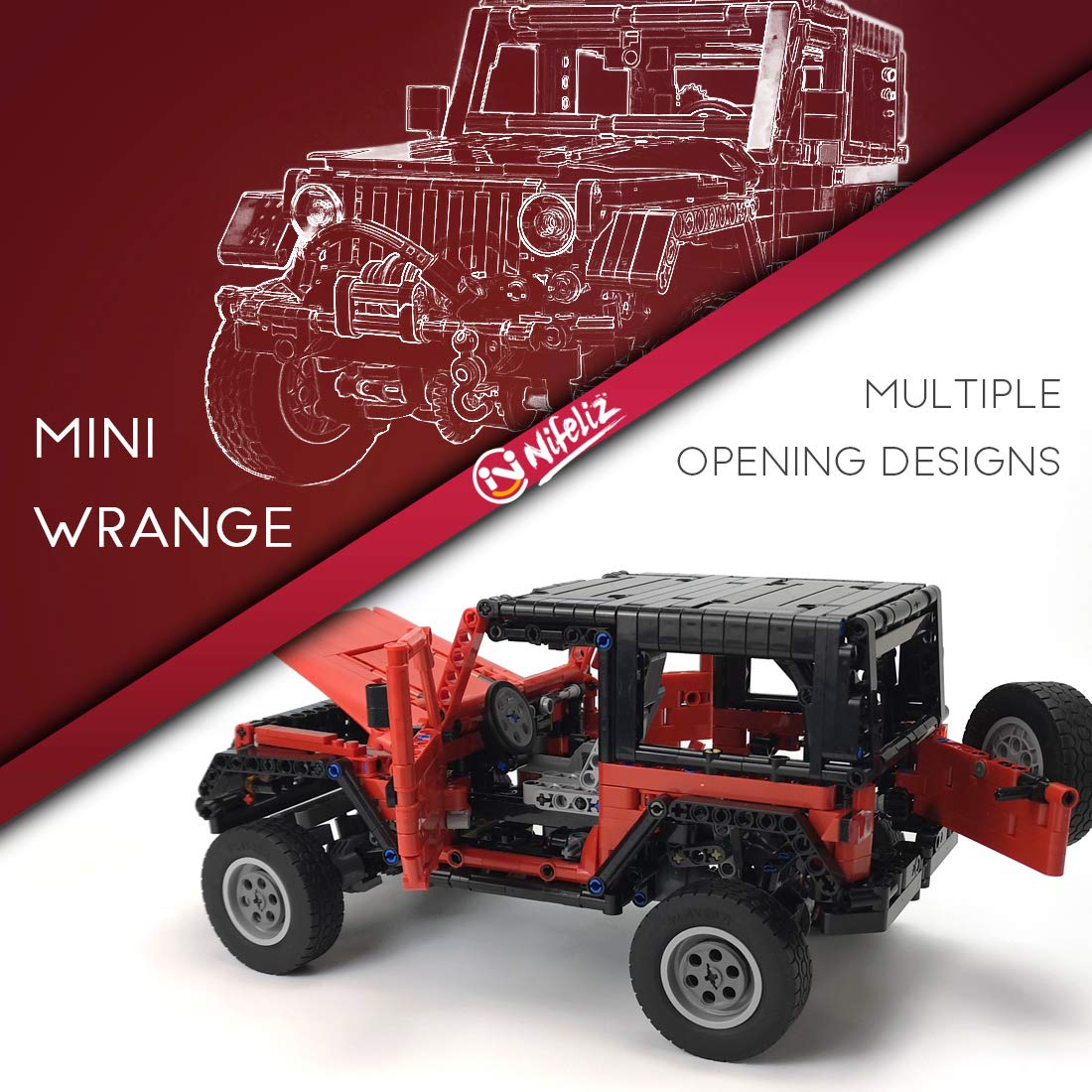 Foto 4 pulgar | Building Block Toy Nifeliz Mini Off-road Car Wrange Moc - Venta Internacional.