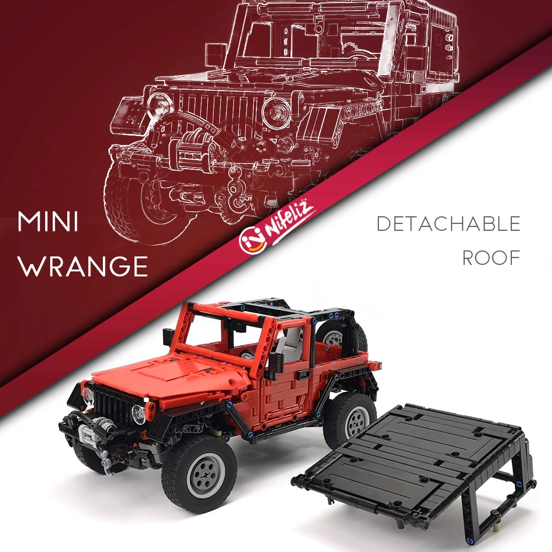 Foto 5 pulgar | Building Block Toy Nifeliz Mini Off-road Car Wrange Moc - Venta Internacional.