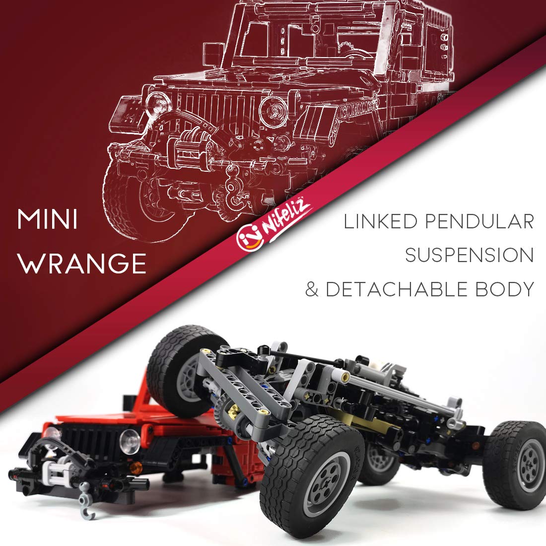 Foto 7 pulgar | Building Block Toy Nifeliz Mini Off-road Car Wrange Moc - Venta Internacional.