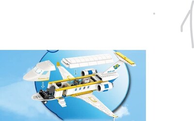 Foto 3 | Set De Juguetes Building Block General Jim's White Business Airplane - Venta Internacional.