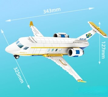 Foto 4 | Set De Juguetes Building Block General Jim's White Business Airplane - Venta Internacional.