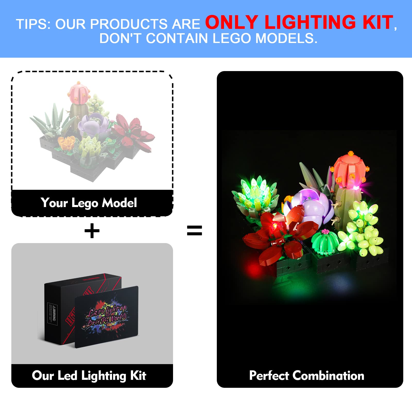 Foto 4 pulgar | Set De Luces Led Vonado Para Suculentas Lego 10309 Sin Lego - Venta Internacional.