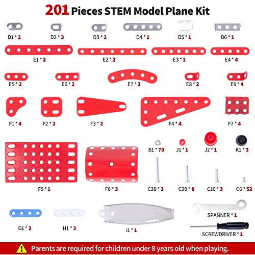 Foto 7 pulgar | Kit De Maqueta De Avión, Juguete De Construcción Stem, 201 Piezas, Para Niños De 8 A 12 Años - Venta Internacional.