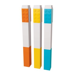 Foto 3 | Marcadores De Papelería Lego 3 Pack Con Ladrillos De Construcción 4x2 - Amarillo, Naranja Y Azul - Venta Internacional.
